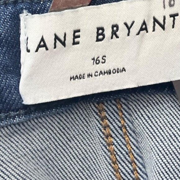 Lane Bryant 16 S Dark Wash Denim Bib Overalls Straight Adjustable Grunge Casual - Picture 5 of 12